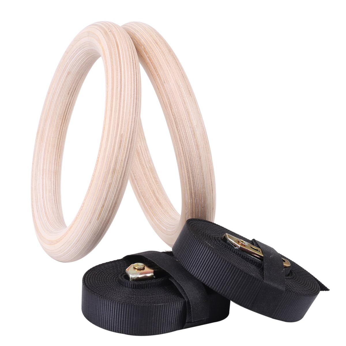 28mm Home Wood Gymnastic Rings Gym Cross Fitness Adjustable Long Buckles Straps